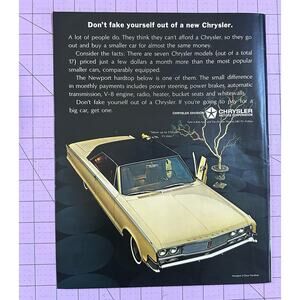 Vintage 1965 Chrysler Newport 2-Door Hardtop Print Ad